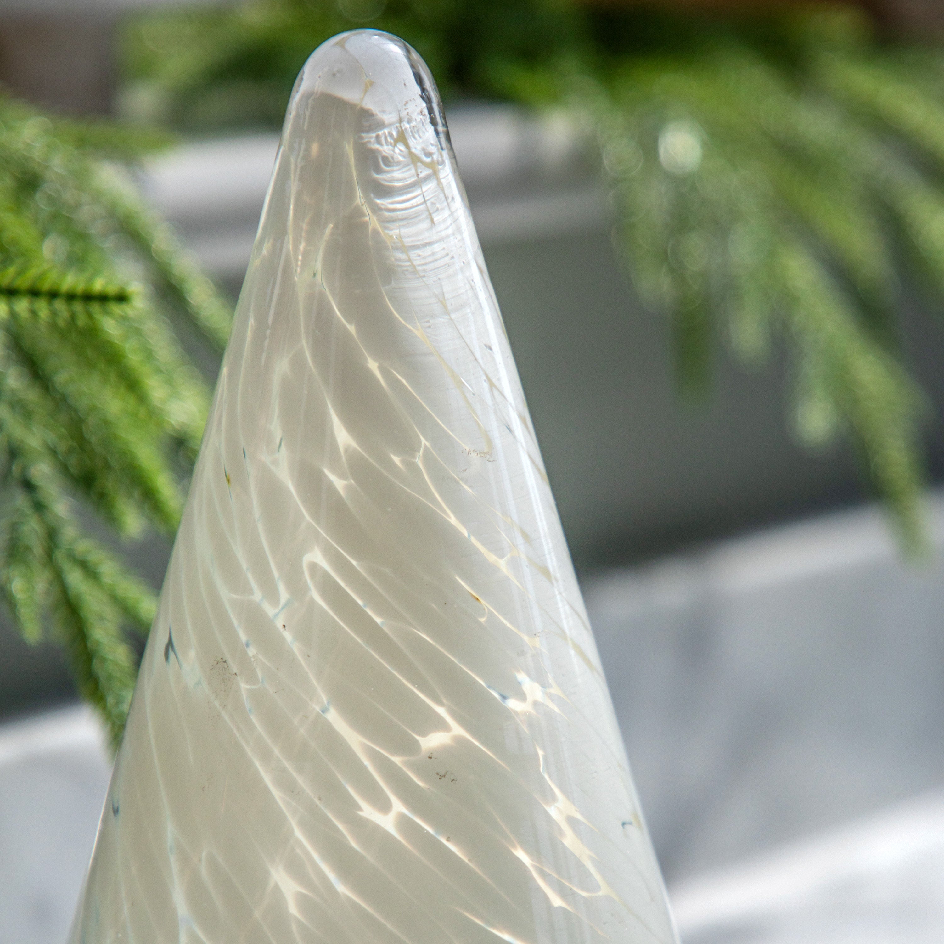 White Confetti Glass Tree Decoration Large
